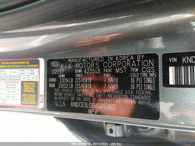 2017 Kia Niro, VIN: KNDCE3LC6H5057811