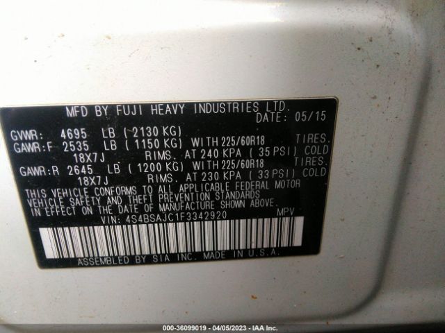 4S4BSAJC1F3342920 Subaru Outback 2.5i Limited