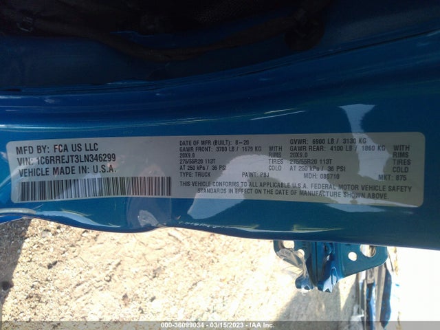 1C6RREJT3LN346299 RAM 1500 Laramie