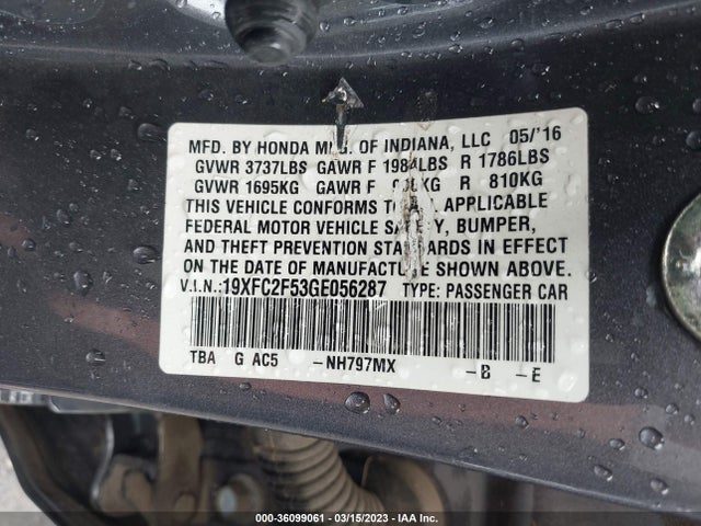 Honda Civic Sedan Lx 2016 19XFC2F53GE056287 Image 11