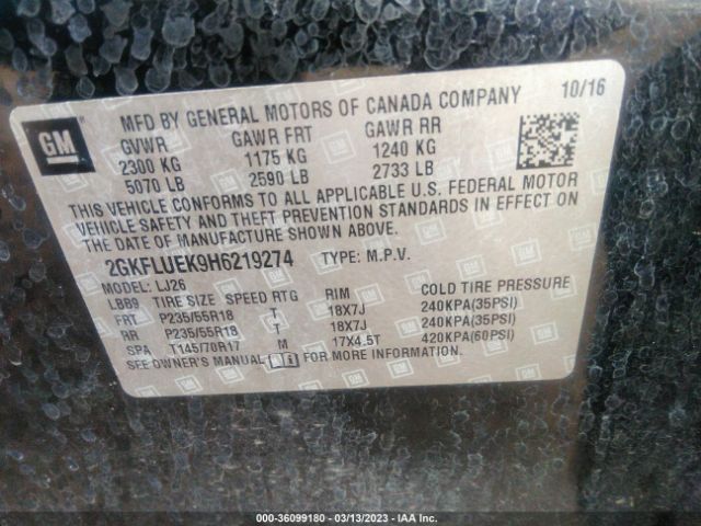 2GKFLUEK9H6219274 GMC Terrain Slt