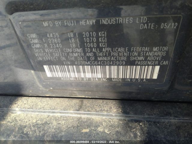 4S3BMCG64C3042909 Subaru Legacy 2.5i Premium