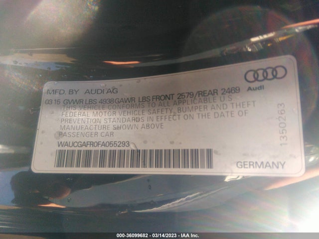 WAUCGAFR0FA055293 Audi S5 Premium Plus