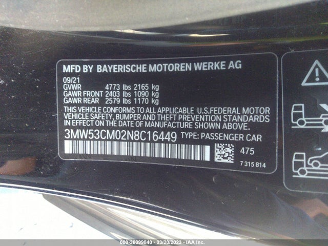 2022 BMW 2 Series, VIN: 3MW53CM02N8C16449