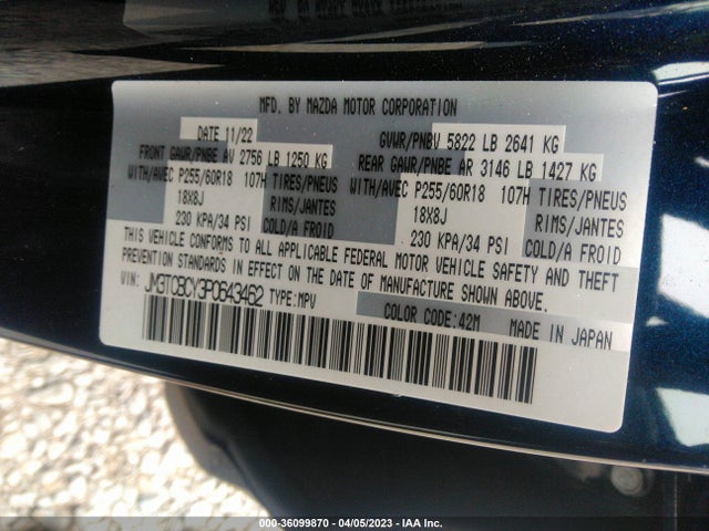 2023 Mazda CX-9, VIN: JM3TCBCY3P0643462