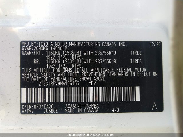 Toyota Rav4 Xle Premium 2021 2T3C1RFV9MW126165 Image 9