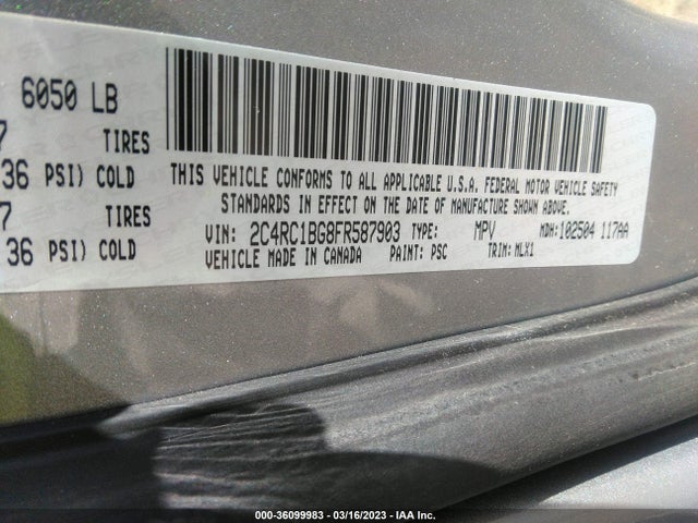 2C4RC1BG8FR587903 Chrysler Town & Country Touring
