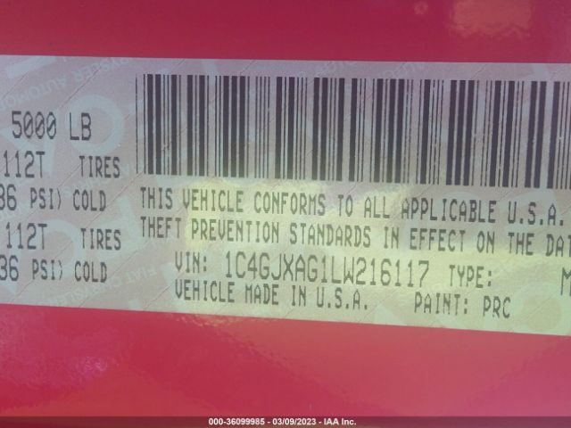 1C4GJXAG1LW216117 Jeep Wrangler Sport S
