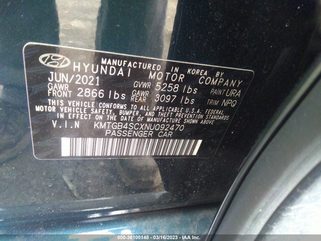 2022 Genesis G80, VIN: KMTGB4SCXNU092470