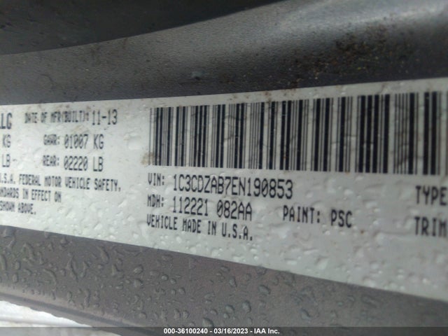 Dodge AVENGER SE 2014 1C3CDZAB7EN190853 Image 9