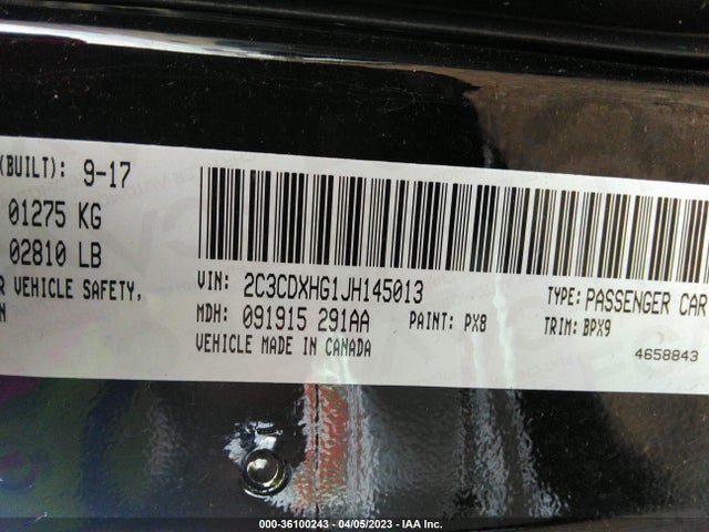 Dodge Charger Sxt Plus 2018 2C3CDXHG1JH145013 Image 9