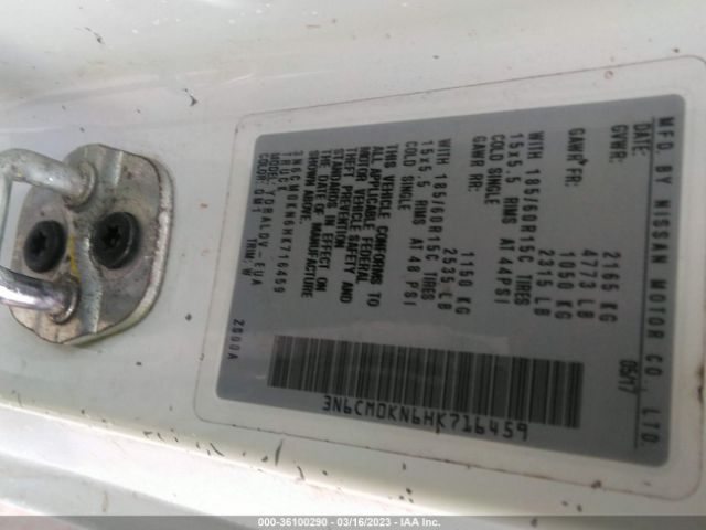 3N6CM0KN6HK716459 Nissan Nv200 Compact Cargo S