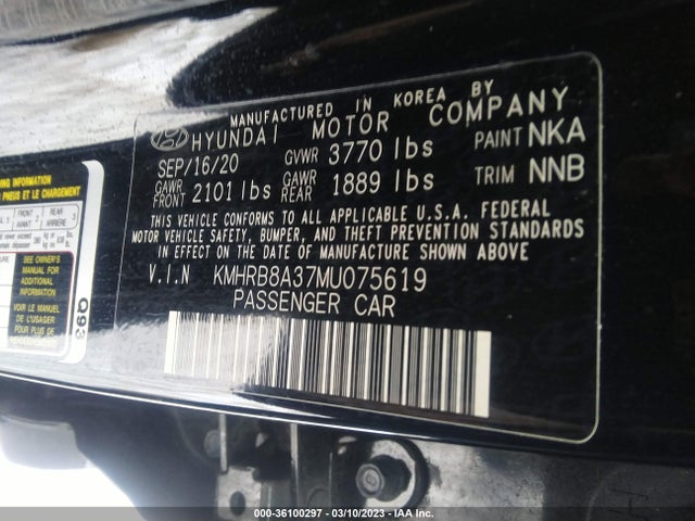 2021 HYUNDAI VENUE SE VIN: KMHRB8A37MU075619