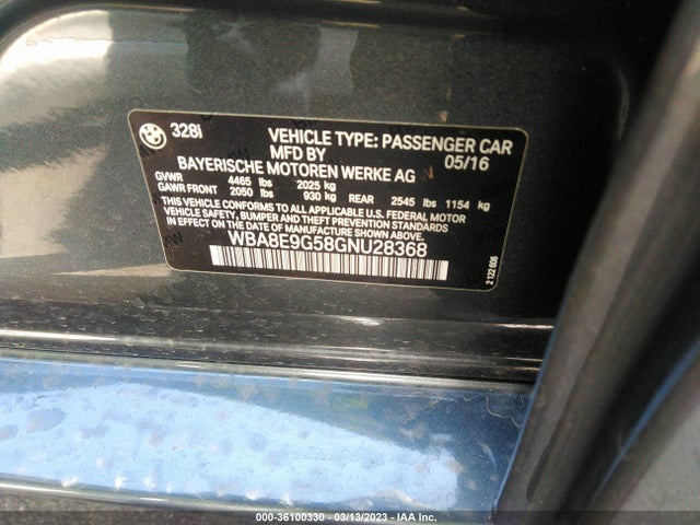 WBA8E9G58GNU28368 BMW 3 Series 328i