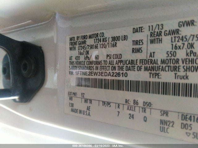 2014 Ford E-Series, VIN: 1FTNE2EW3EDA22610
