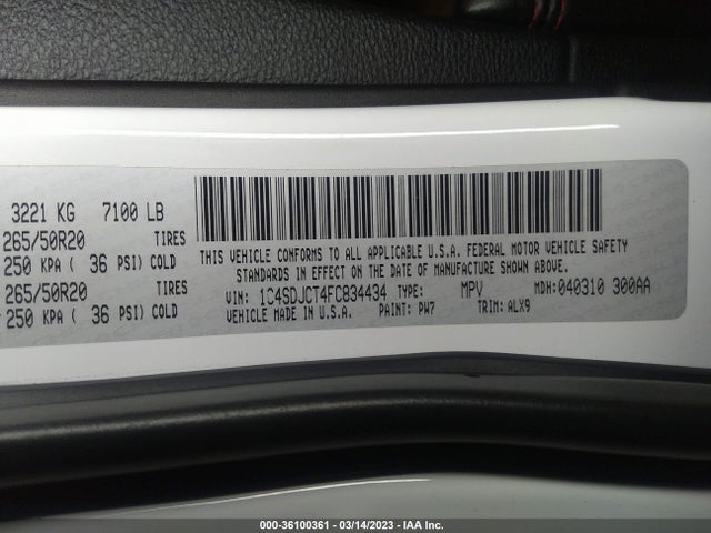 Dodge Durango R/t 2015 1C4SDJCT4FC834434 Image 9