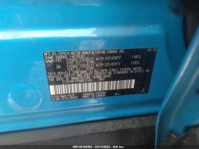 Toyota RAV4 LE 2019 2T3H1RFV7KW017464 Image 10