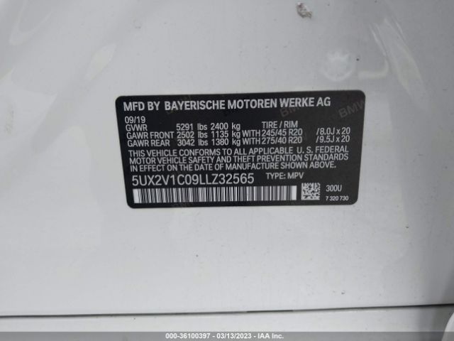 5UX2V1C09LLZ32565 BMW X4 Xdrive30i