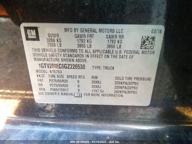 GMC Sierra 1500 Sle 2016 1GTV2MEC6GZ226530 Image 9