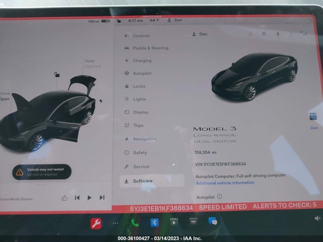 Tesla Model 3 Long Range/performance 2019 5YJ3E1EB1KF388634 Image 8