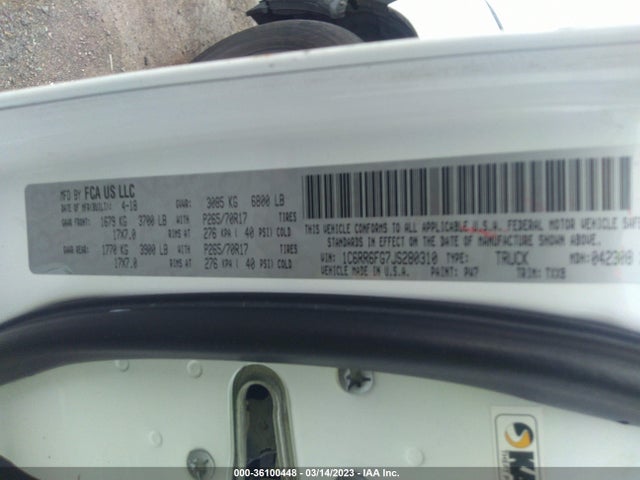 1C6RR6FG7JS280310 RAM 1500 Tradesman