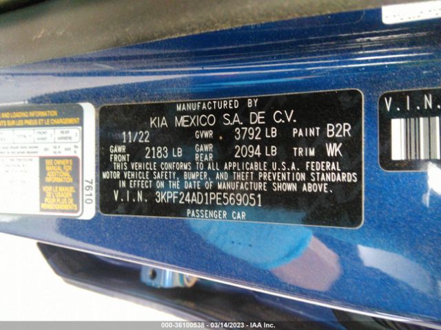 3KPF24AD1PE569051 KIA Forte Lxs
