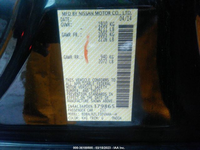 1N4AL3AP0EN379865 Nissan Altima 2.5 S