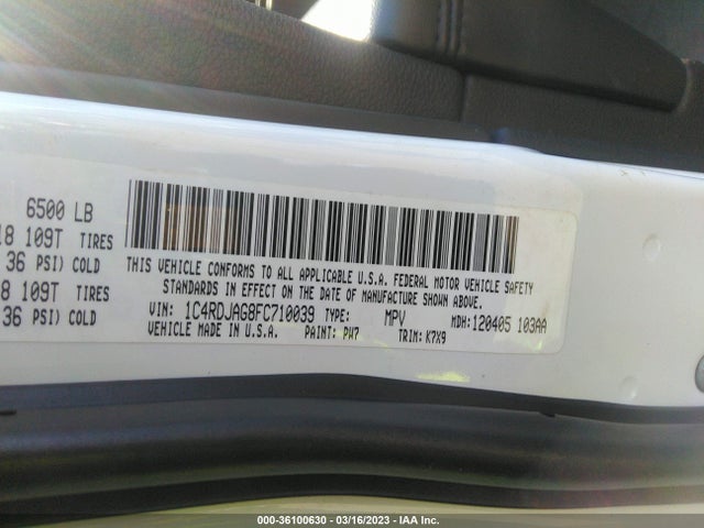 Dodge Durango Sxt 2015 1C4RDJAG8FC710039 Image 9