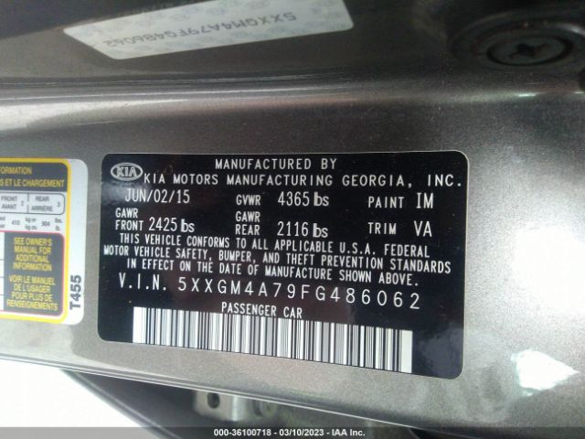 5XXGM4A79FG486062 KIA Optima Lx