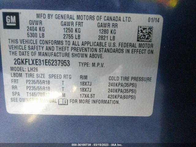 2GKFLXE31E6237953 GMC Terrain Slt