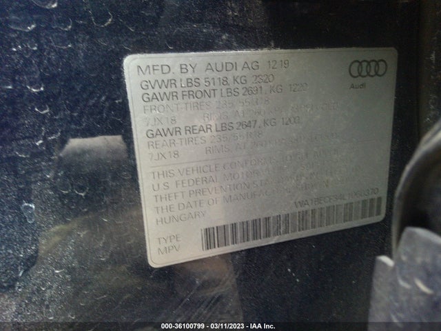 WA1BECF34L1060370 Audi Q3 Premium Plus