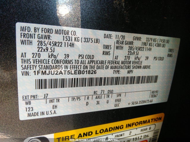 2020 Ford Expedition, VIN: 1FMJU2AT5LEB01826