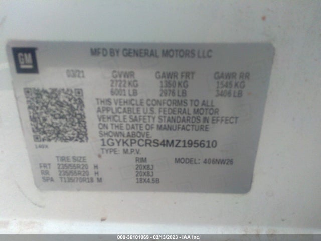 Cadillac Xt6 Premium Luxury 2021 1GYKPCRS4MZ195610 Image 9