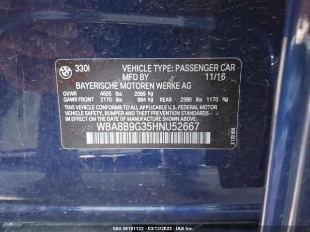 WBA8B9G35HNU52667 BMW 3 Series 330i