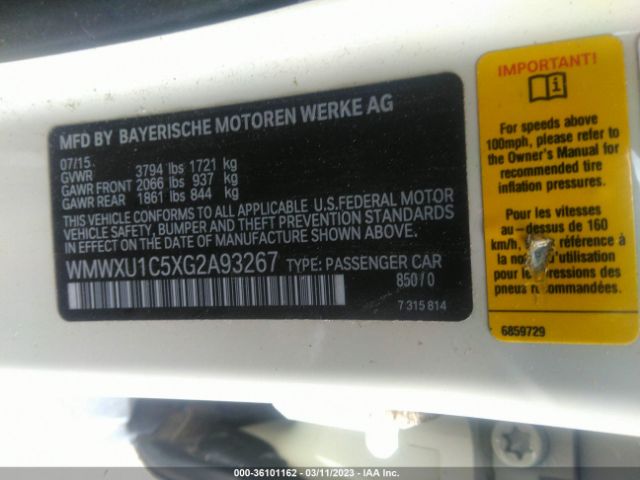 WMWXU1C5XG2A93267 Mini COOPER HARDTOP 4 DOOR