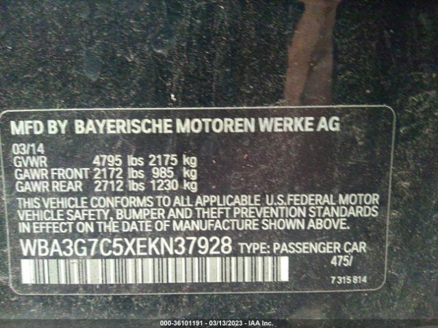WBA3G7C5XEKN37928 BMW 3 Series 328i Xdrive