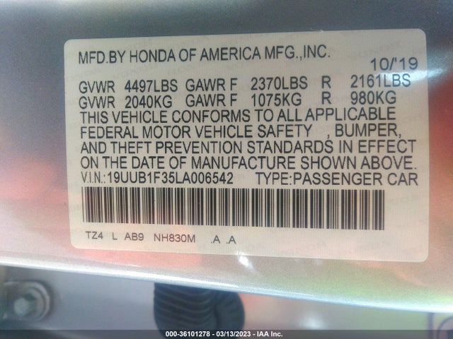 Acura TLX 2020 19UUB1F35LA006542 Image 9