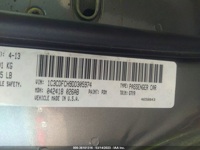 Dodge Dart Limited 2013 1C3CDFCH9DD305974 Image 10