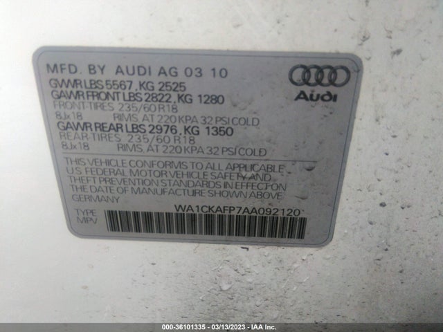 WA1CKAFP7AA092120 Audi Q5 PREMIUM