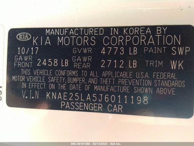 Продажа на аукционе авто 2018 Kia Stinger Premium, vin: KNAE25LA5J6011198, номер лота: 36101358