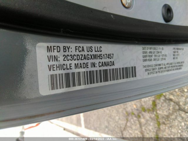 2C3CDZAGXMH517457 Dodge Challenger Sxt