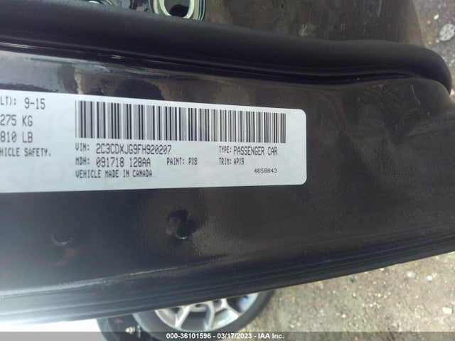 Dodge Charger Sxt 2015 2C3CDXJG9FH920207 Image 9