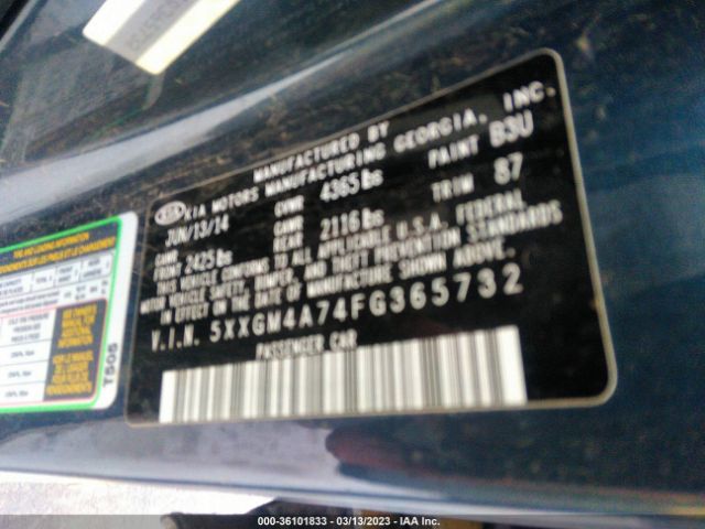5XXGM4A74FG365732 KIA Optima Lx