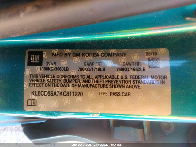 Chevrolet Spark Lt 2019 KL8CD6SA7KC811220 Image 11
