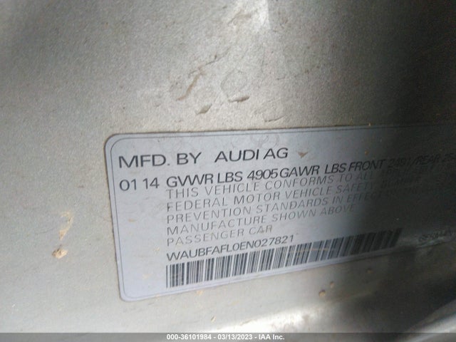 WAUBFAFL0EN027821 Audi A4 PREMIUM