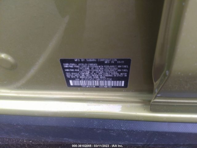 JF2GTHSC1MH330704 Subaru Crosstrek Sport