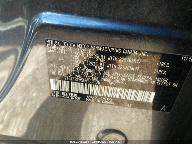 Toyota RAV4 LE 2015 2T3ZFREV5FW153136 Image 9