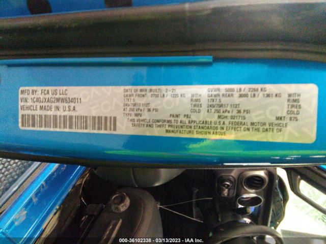 1C4GJXAG2MW634011 Jeep Wrangler Sport S