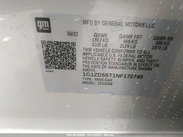 Chevrolet MALIBU LT 2022 1G1ZD5ST1NF172745 Image 9