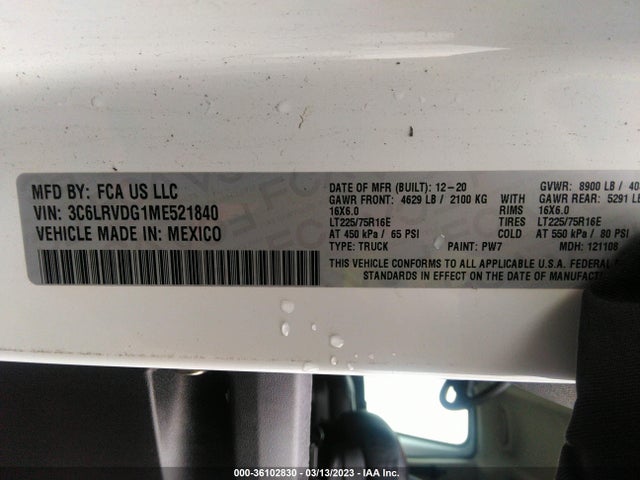 2021 Ram Promaster, VIN: 3C6LRVDG1ME521840